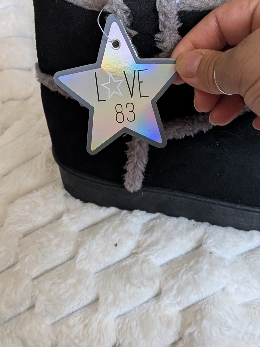 Love Black Cozy Fleece-Trim Boots